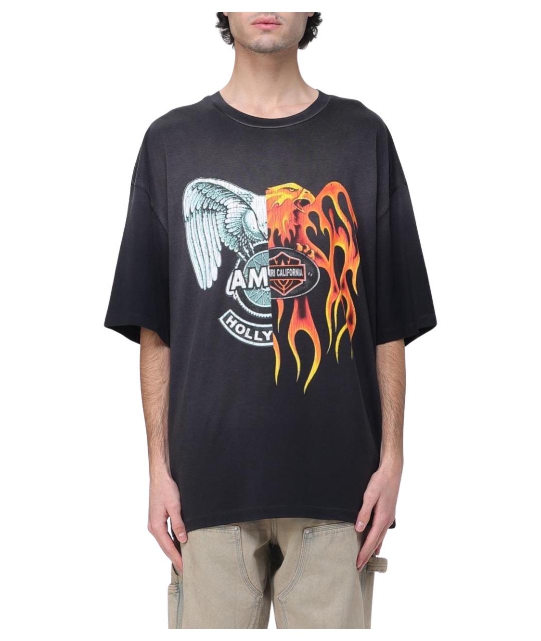 AMIRI Черная хлопковая футболка, фото 1