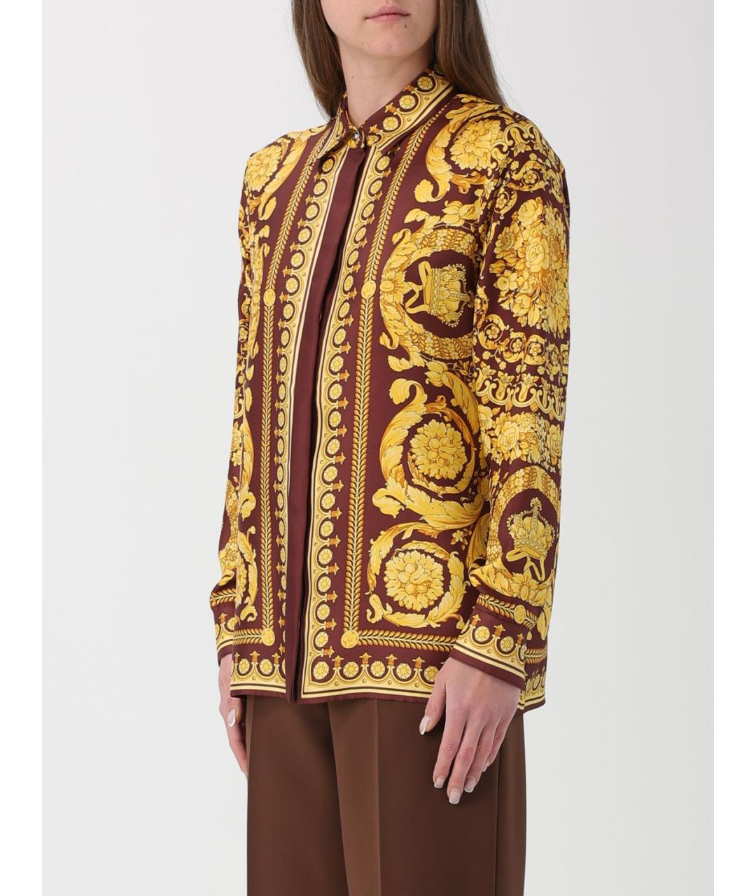 VERSACE Мульти шелковая рубашка, фото 4