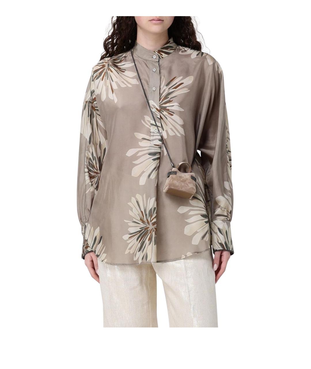 BRUNELLO CUCINELLI Бежевая замшевая сумка через плечо, фото 2