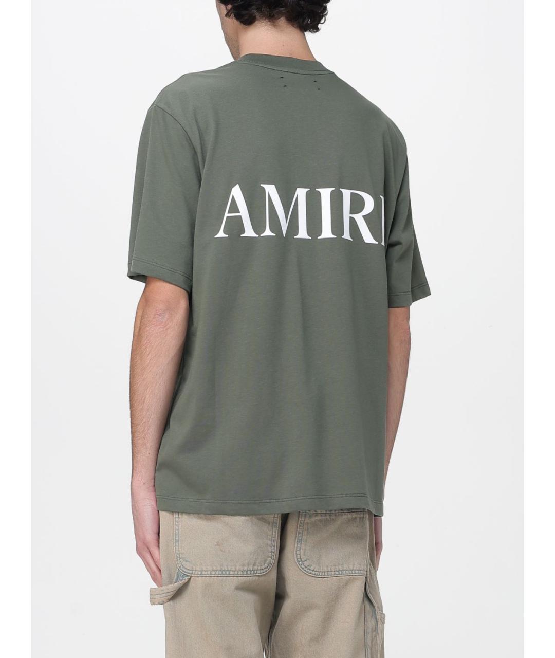 AMIRI Хаки хлопковая футболка, фото 2