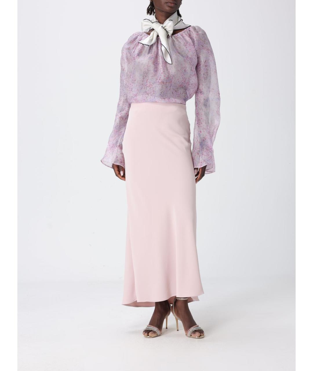 ALBERTA FERRETTI Бежевый шелковый платок, фото 5