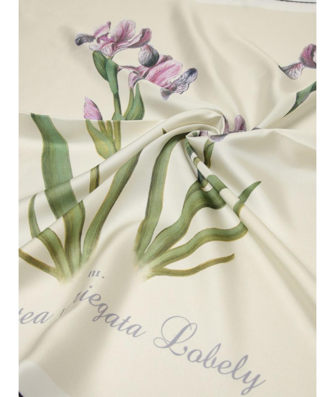 ALBERTA FERRETTI Бежевый шелковый платок, фото 3