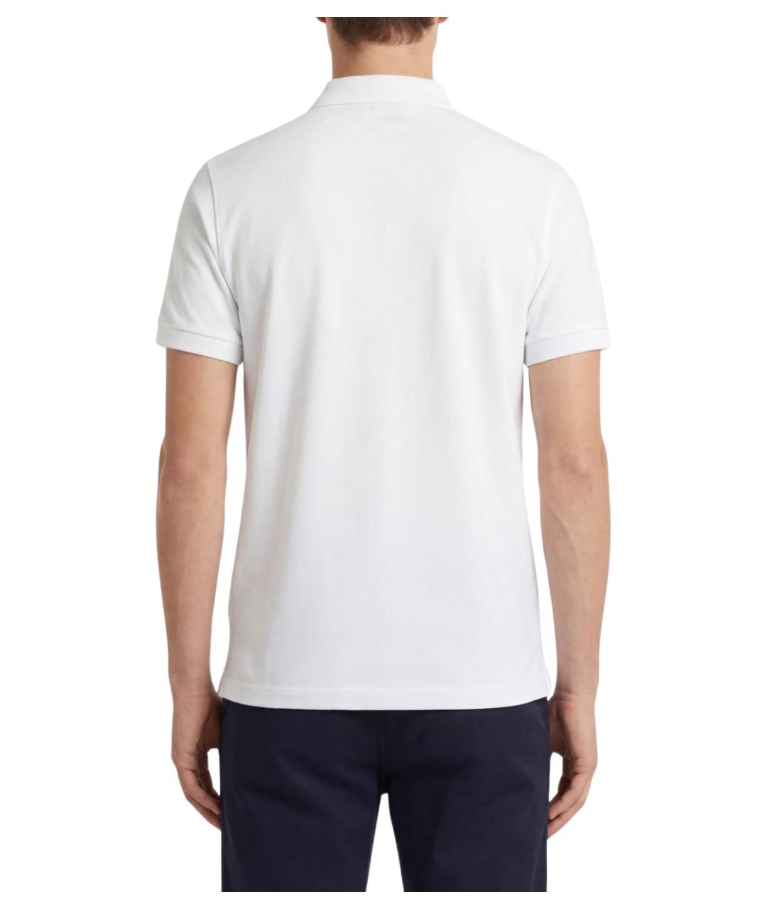 FAY Белое хлопковое поло с коротким рукавом, фото 2