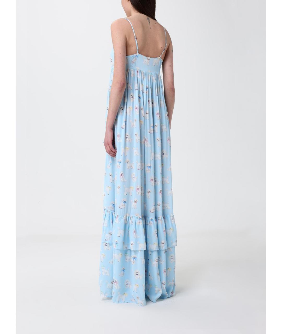 FIORUCCI Голубое вискозное повседневное платье, фото 2