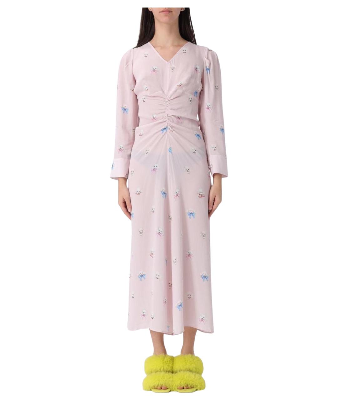 FIORUCCI Розовое вискозное повседневное платье, фото 1