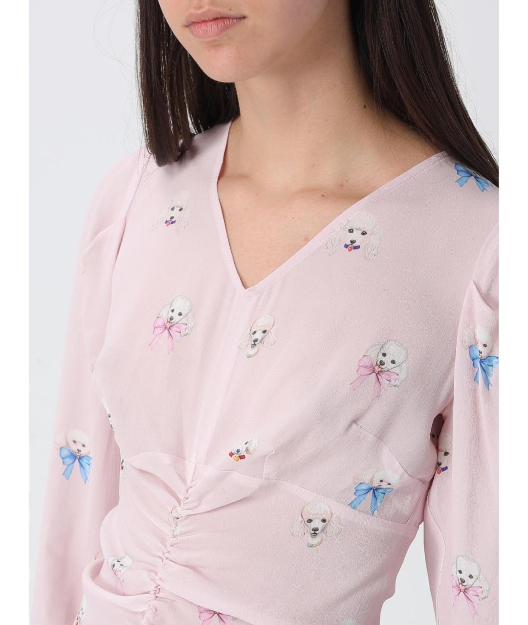 FIORUCCI Розовое вискозное повседневное платье, фото 3