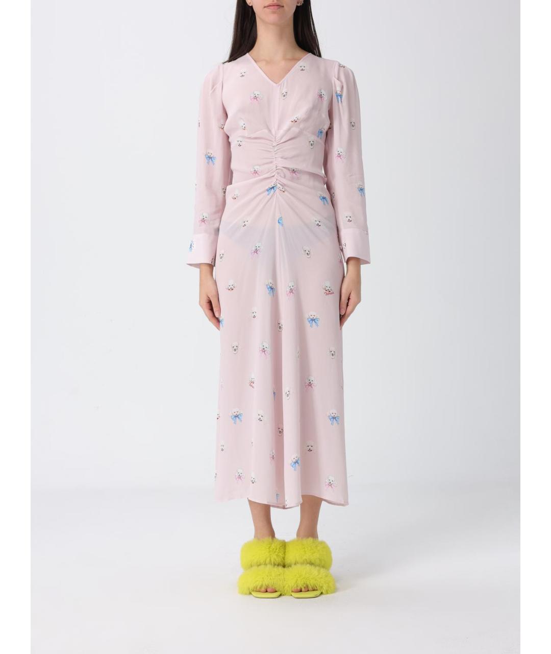 FIORUCCI Розовое вискозное повседневное платье, фото 4