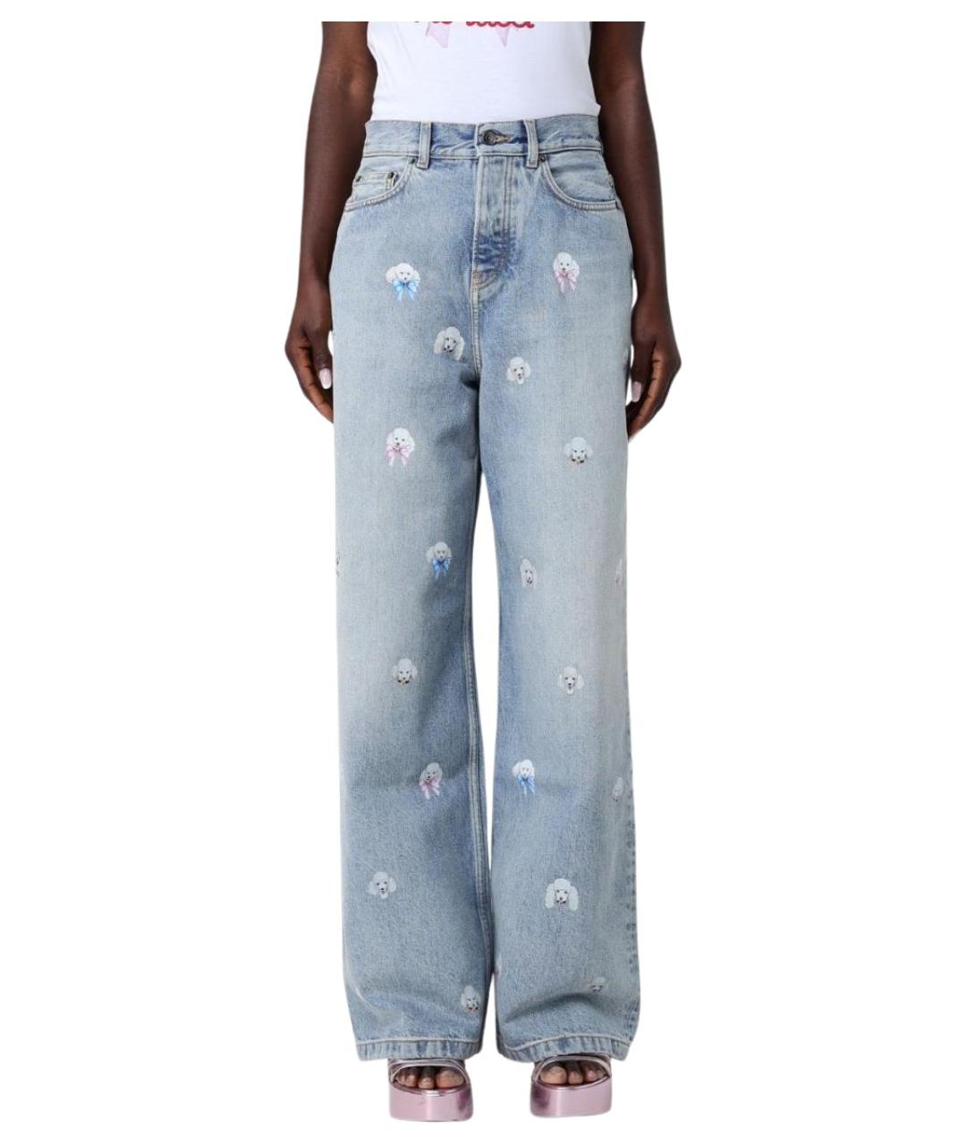 FIORUCCI Голубые хлопковые прямые джинсы, фото 1