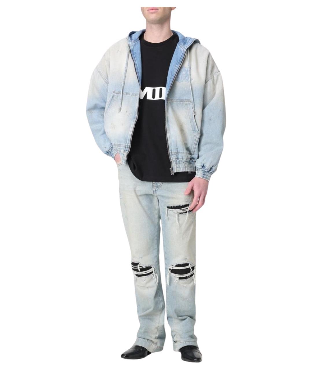 AMIRI Голубые хлопковые прямые джинсы, фото 2