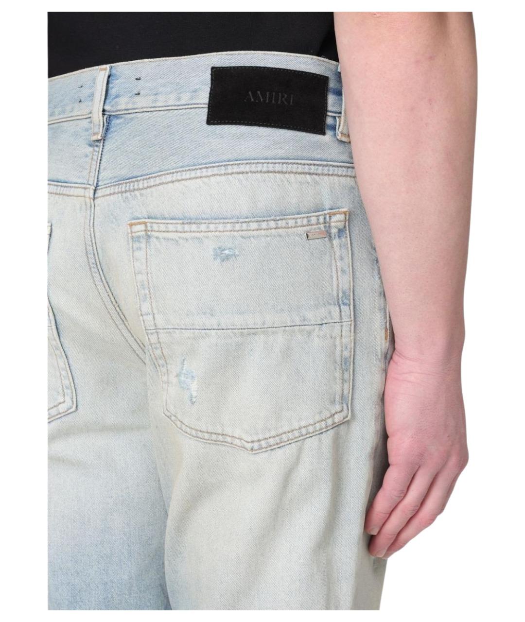 AMIRI Голубые хлопковые прямые джинсы, фото 4