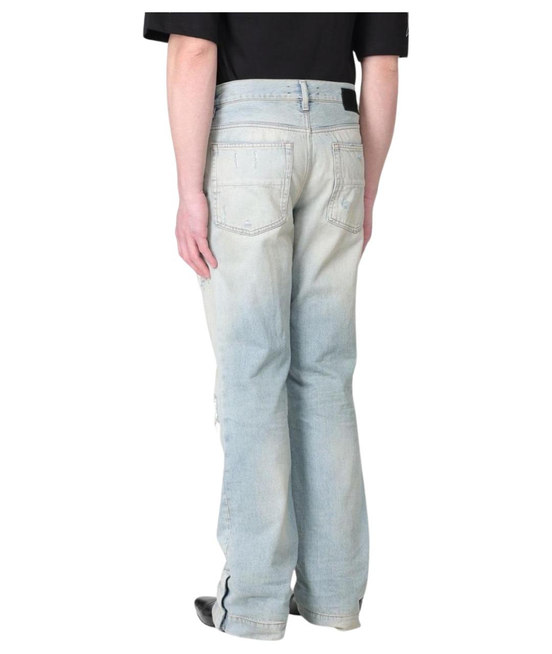 AMIRI Голубые хлопковые прямые джинсы, фото 3