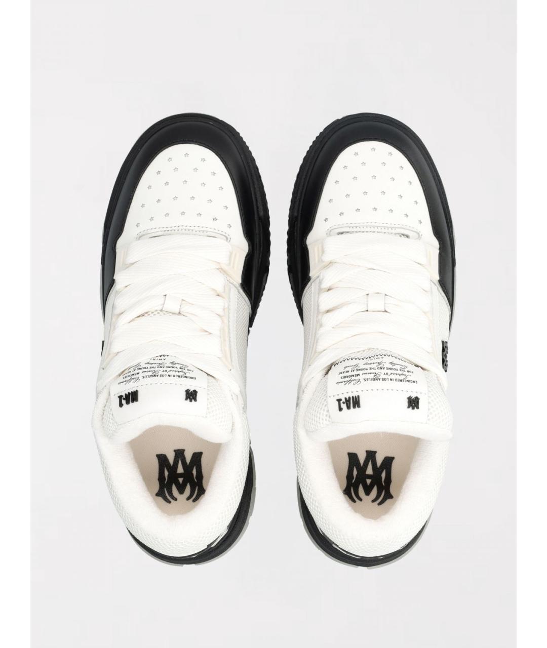 AMIRI Черные кожаные низкие кроссовки / кеды, фото 3