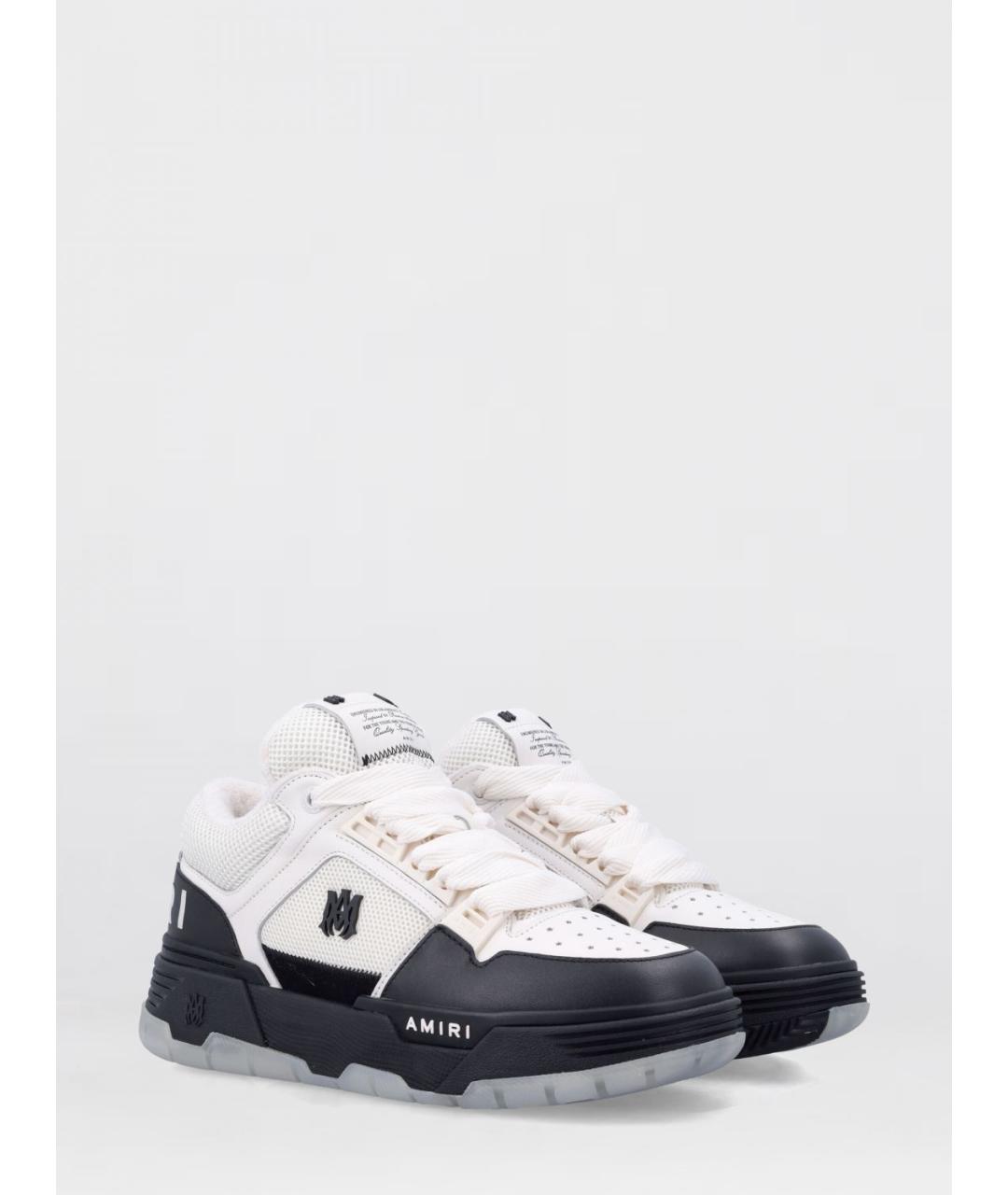 AMIRI Черные кожаные низкие кроссовки / кеды, фото 2