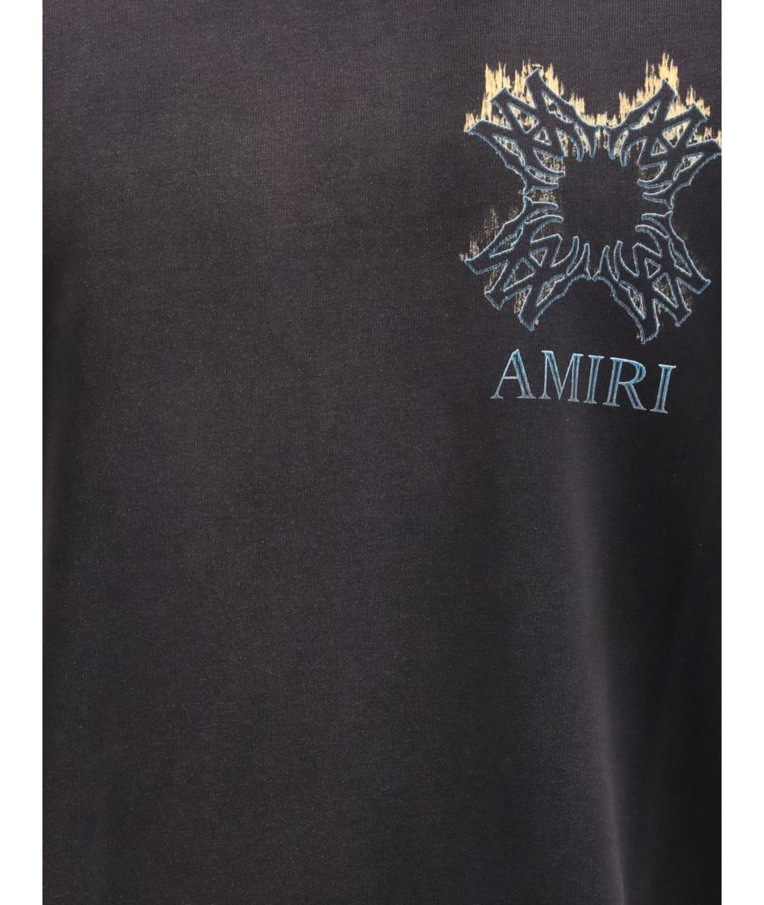 AMIRI Черная хлопковая футболка, фото 4