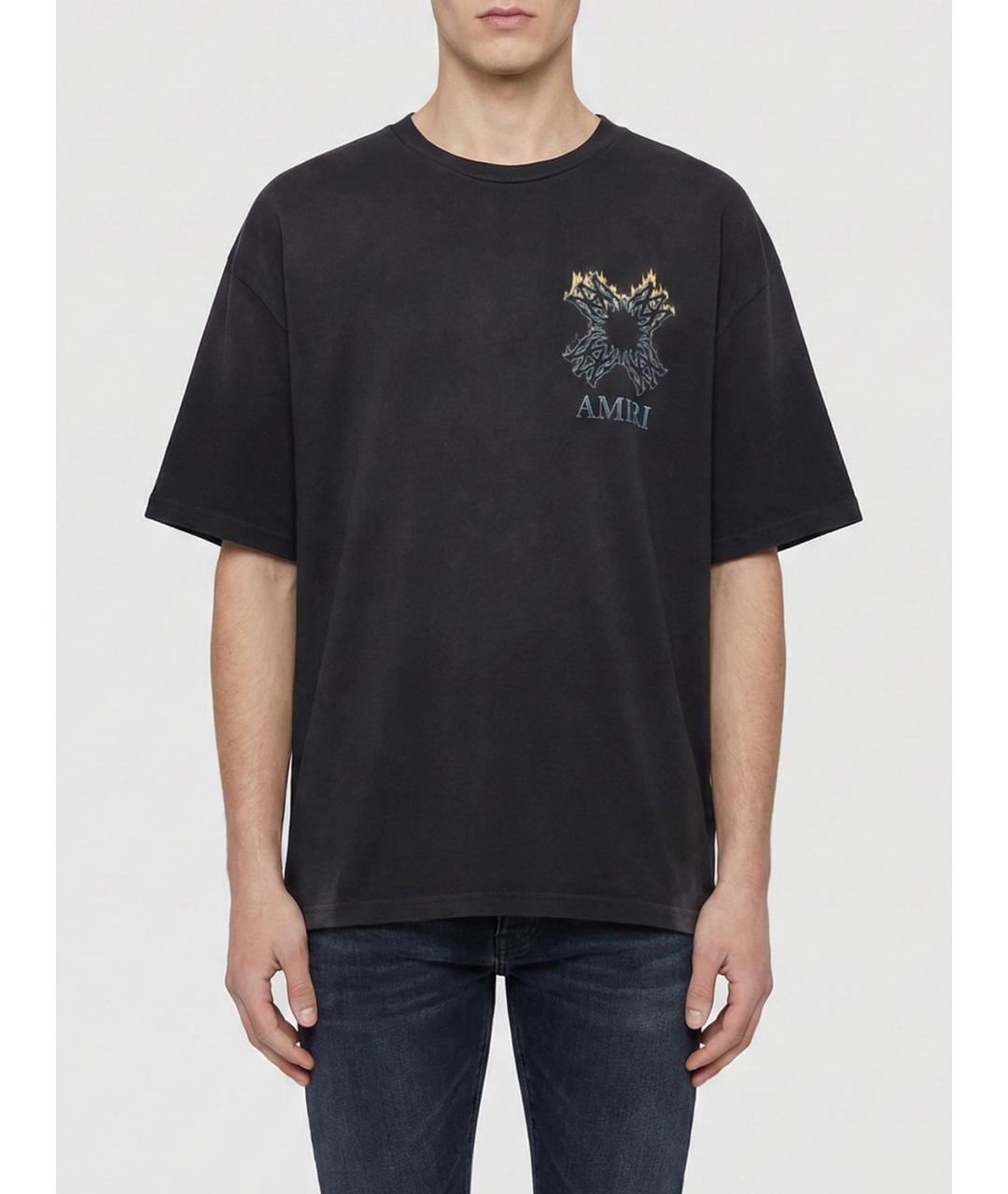 AMIRI Черная хлопковая футболка, фото 2