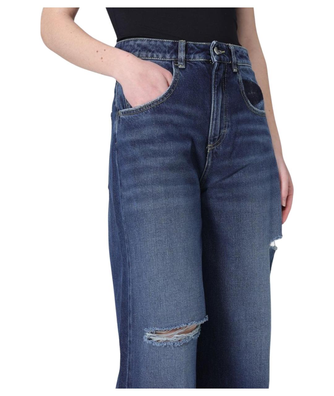 ICON DENIM Синие хлопковые прямые джинсы, фото 3