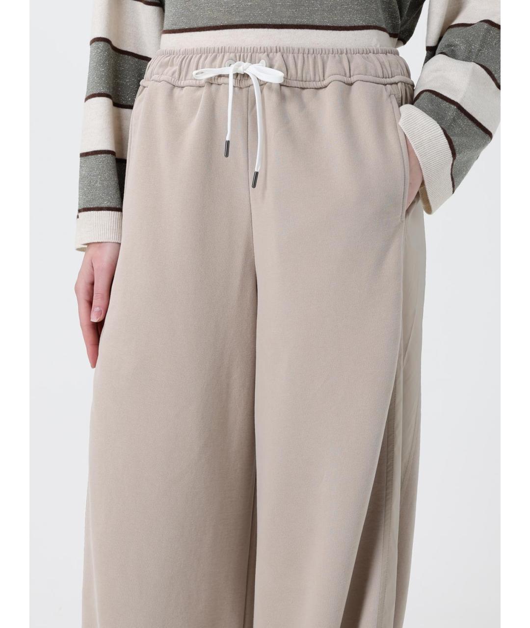 BRUNELLO CUCINELLI Бежевые прямые брюки, фото 5