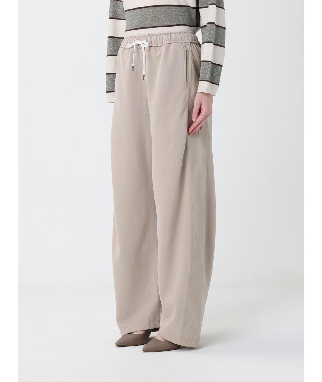 BRUNELLO CUCINELLI Бежевые прямые брюки, фото 4