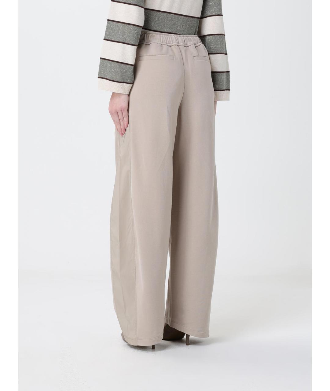 BRUNELLO CUCINELLI Бежевые прямые брюки, фото 3