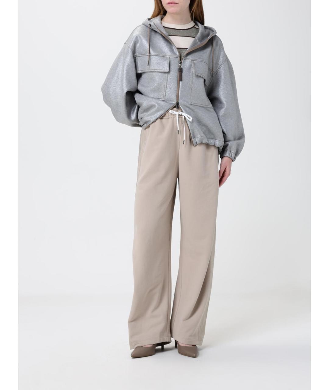 BRUNELLO CUCINELLI Бежевые прямые брюки, фото 2