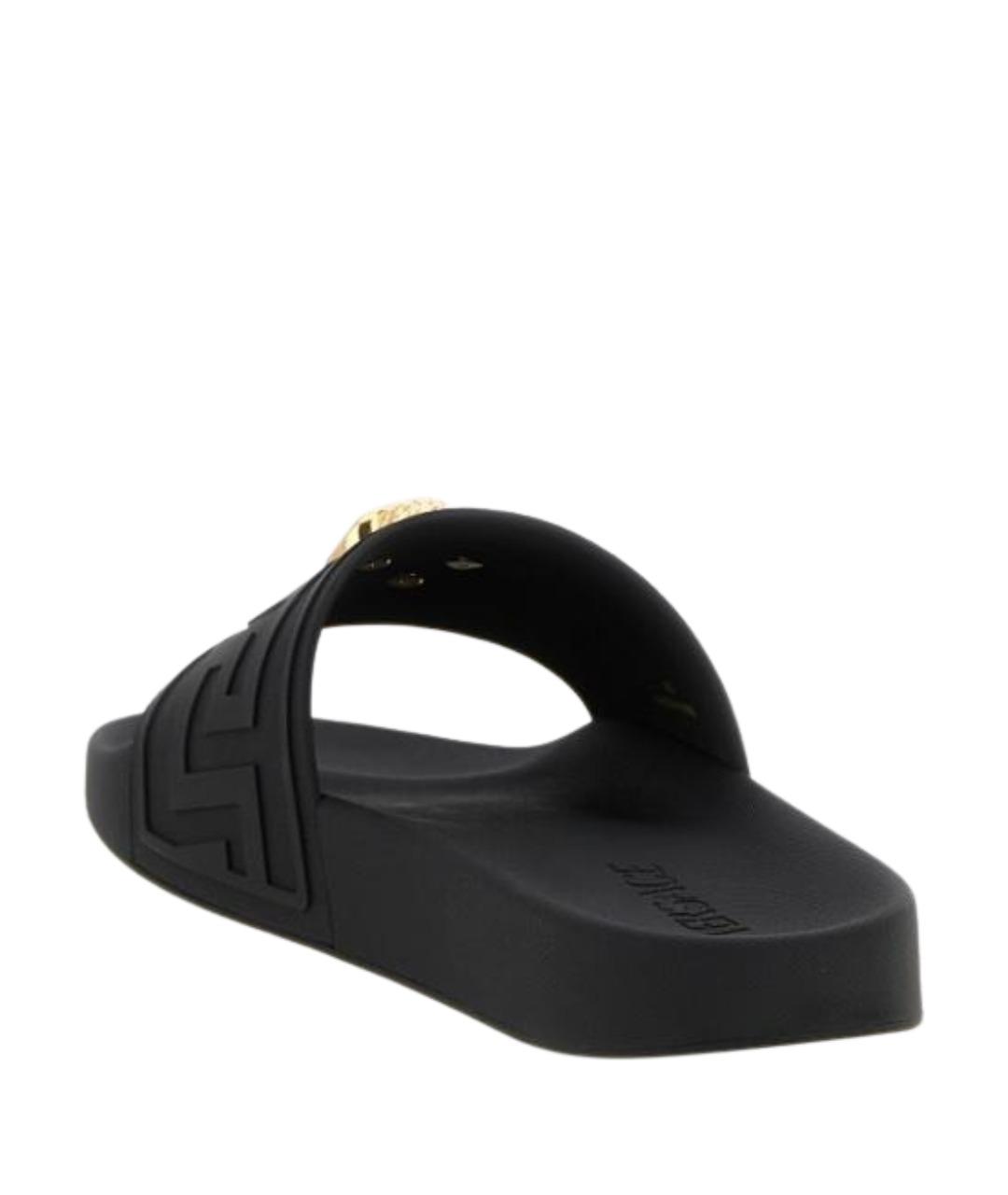 VERSACE Черные резиновые сандалии, фото 3