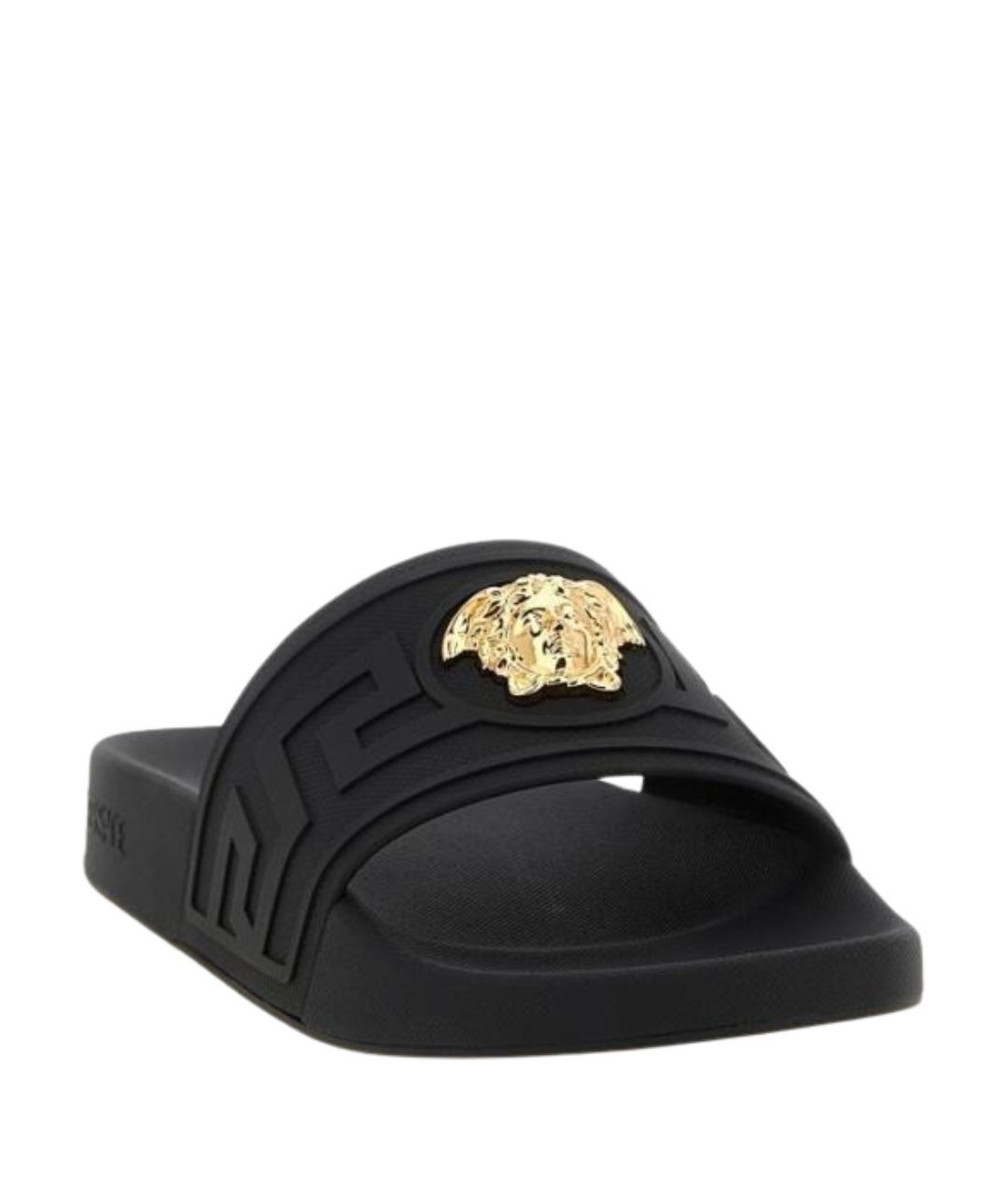 VERSACE Черные резиновые сандалии, фото 2