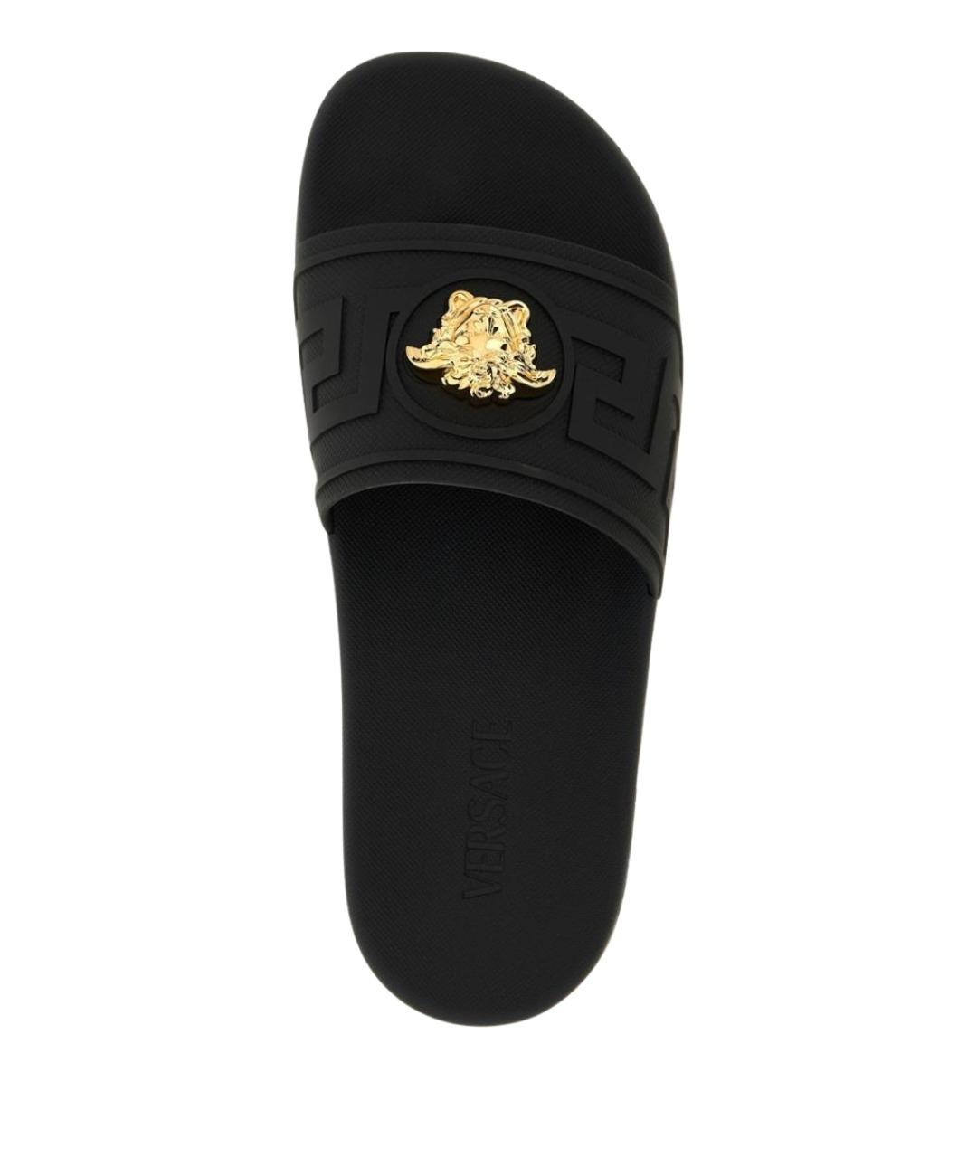 VERSACE Черные резиновые сандалии, фото 4