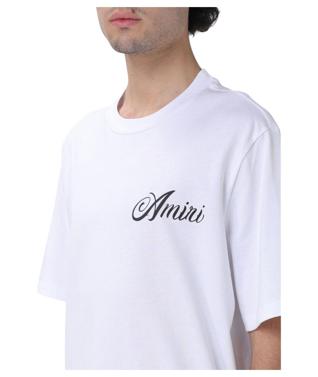 AMIRI Белая хлопковая футболка, фото 4