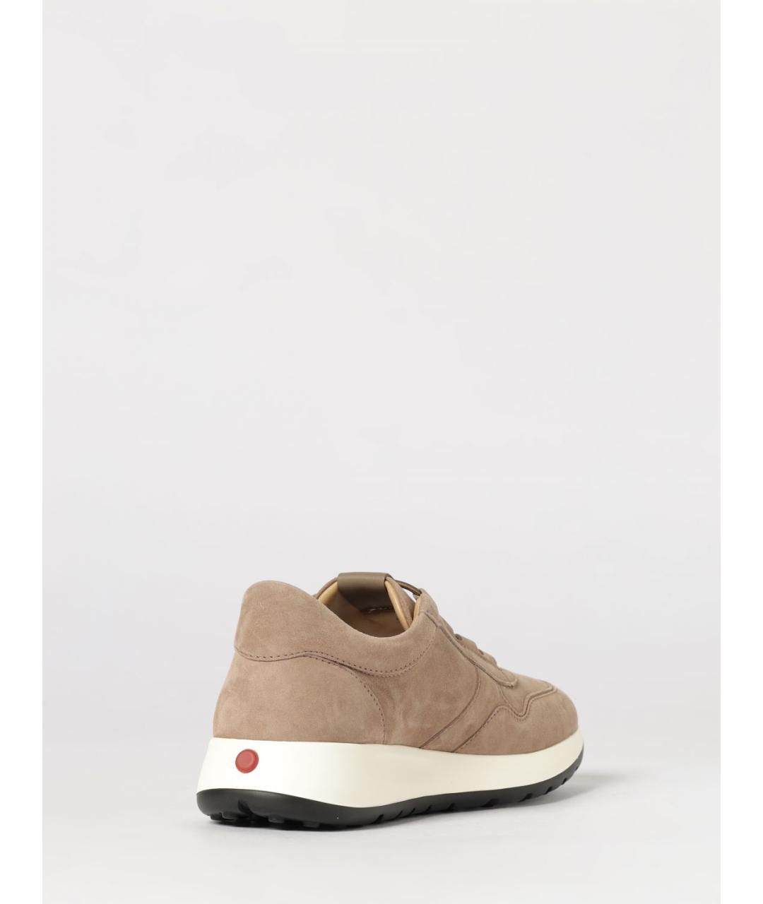 TOD'S Бежевые замшевые низкие кроссовки / кеды, фото 3