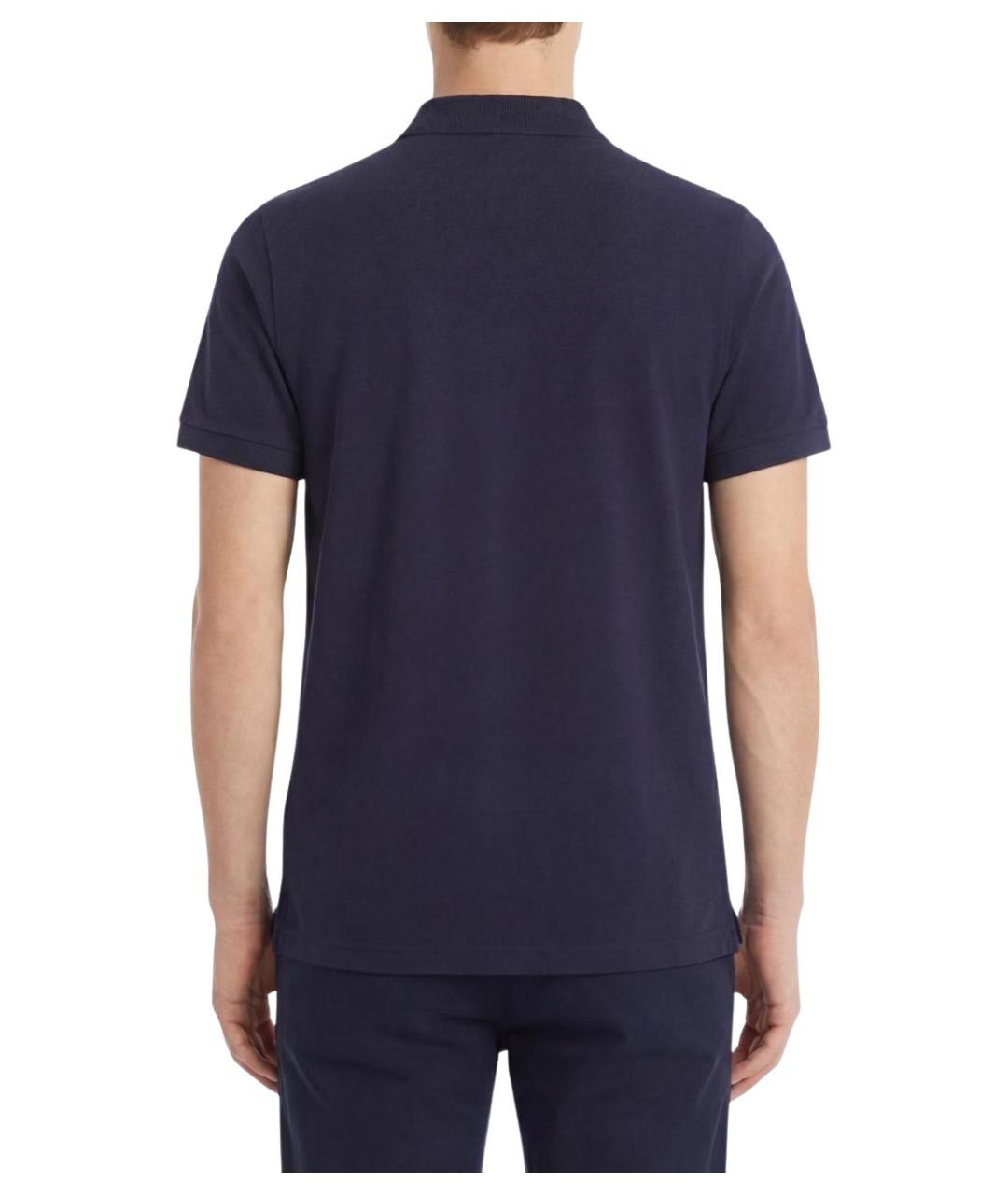 FAY Синее хлопковое поло с коротким рукавом, фото 2