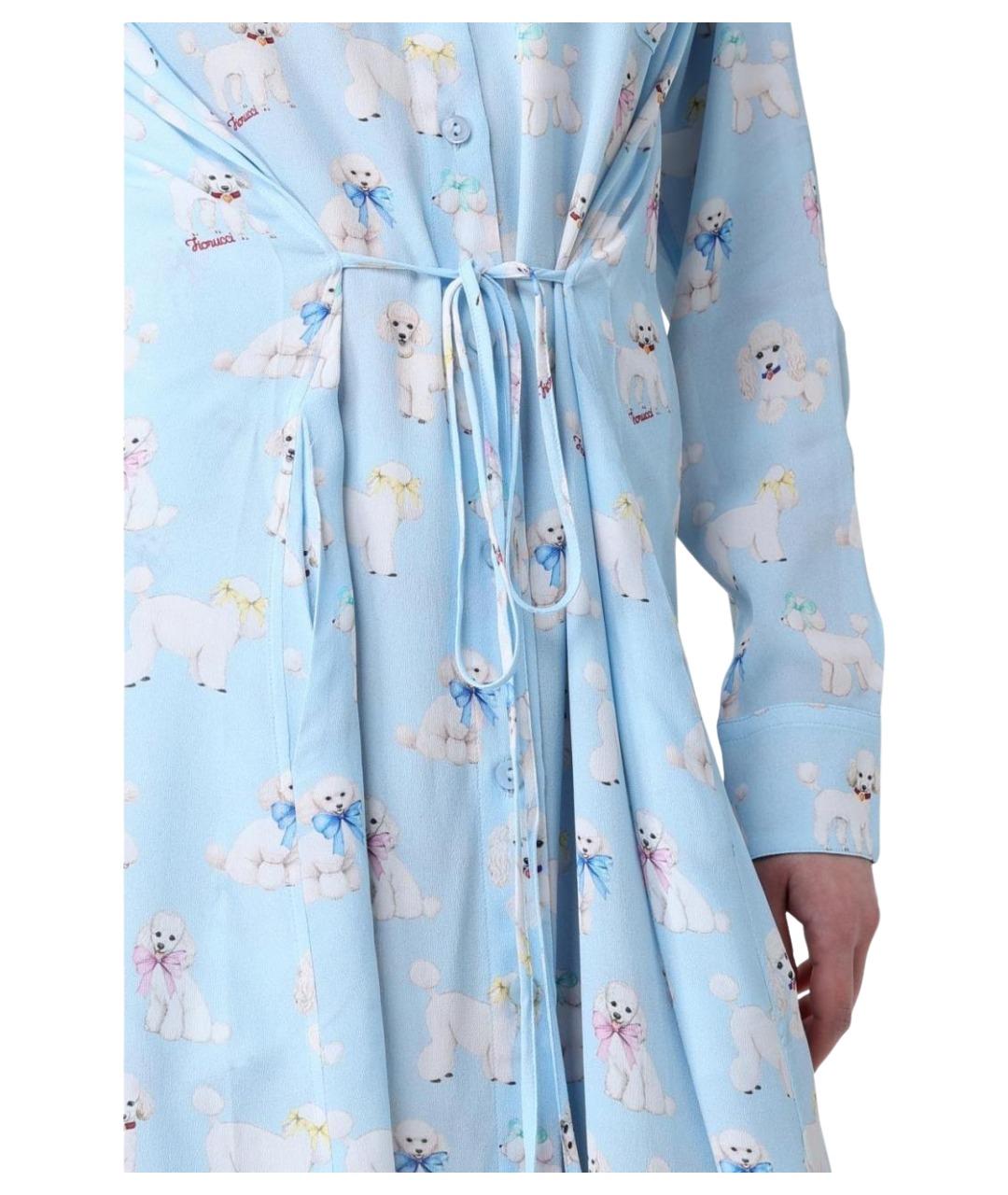 FIORUCCI Голубое вискозное платье, фото 3