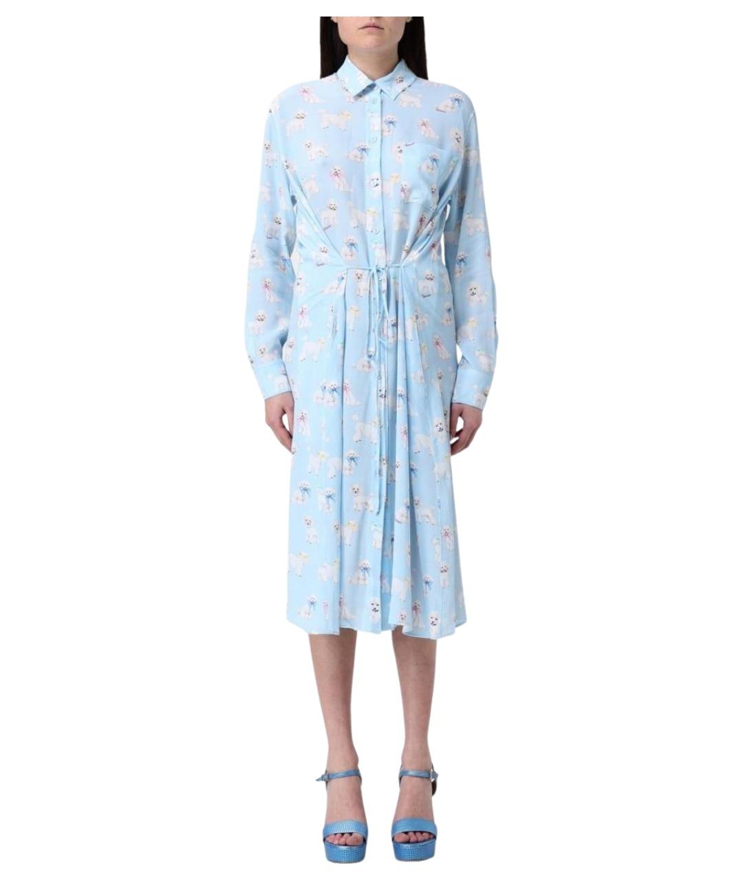 FIORUCCI Голубое вискозное платье, фото 1