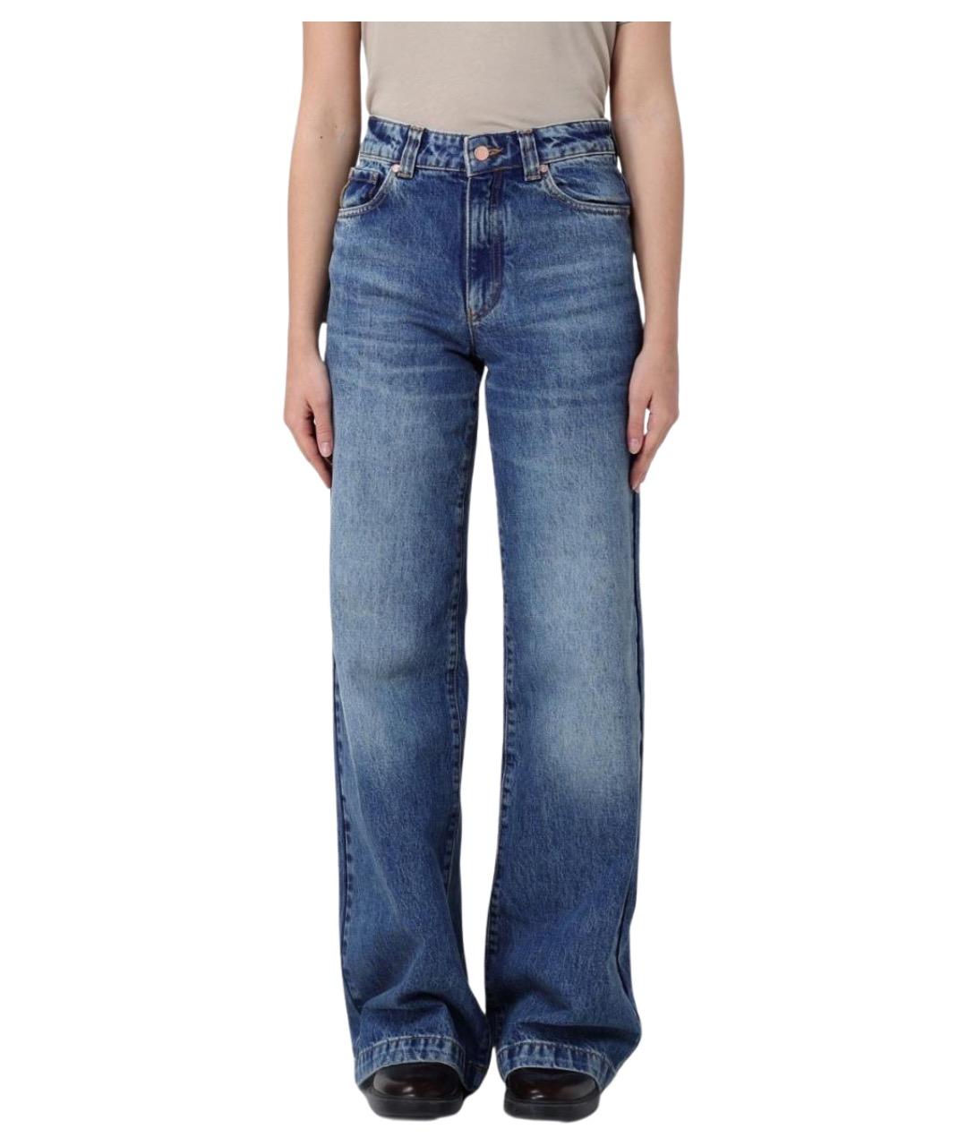 EMPORIO ARMANI Синие хлопковые прямые джинсы, фото 1