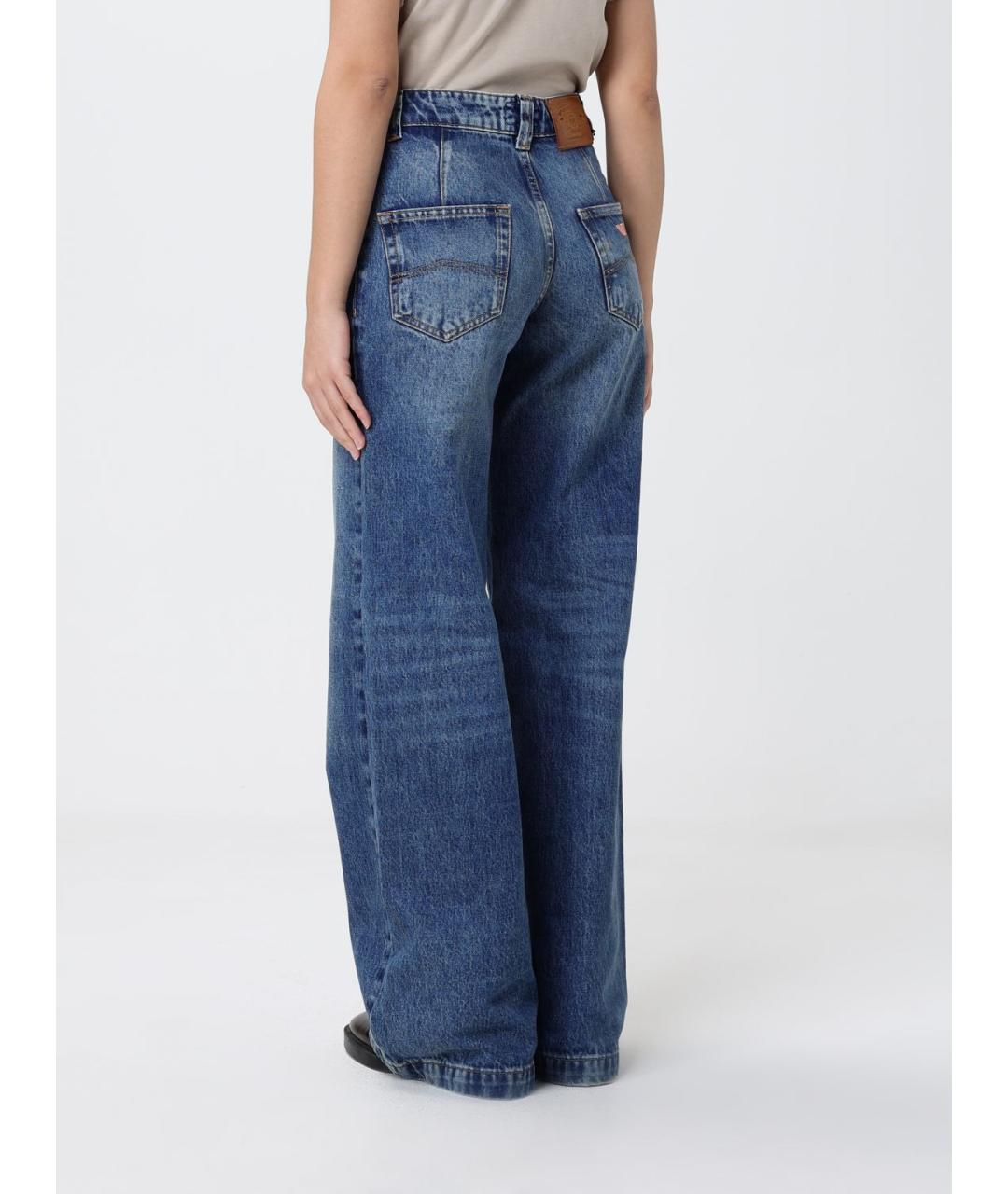 EMPORIO ARMANI Синие хлопковые прямые джинсы, фото 2