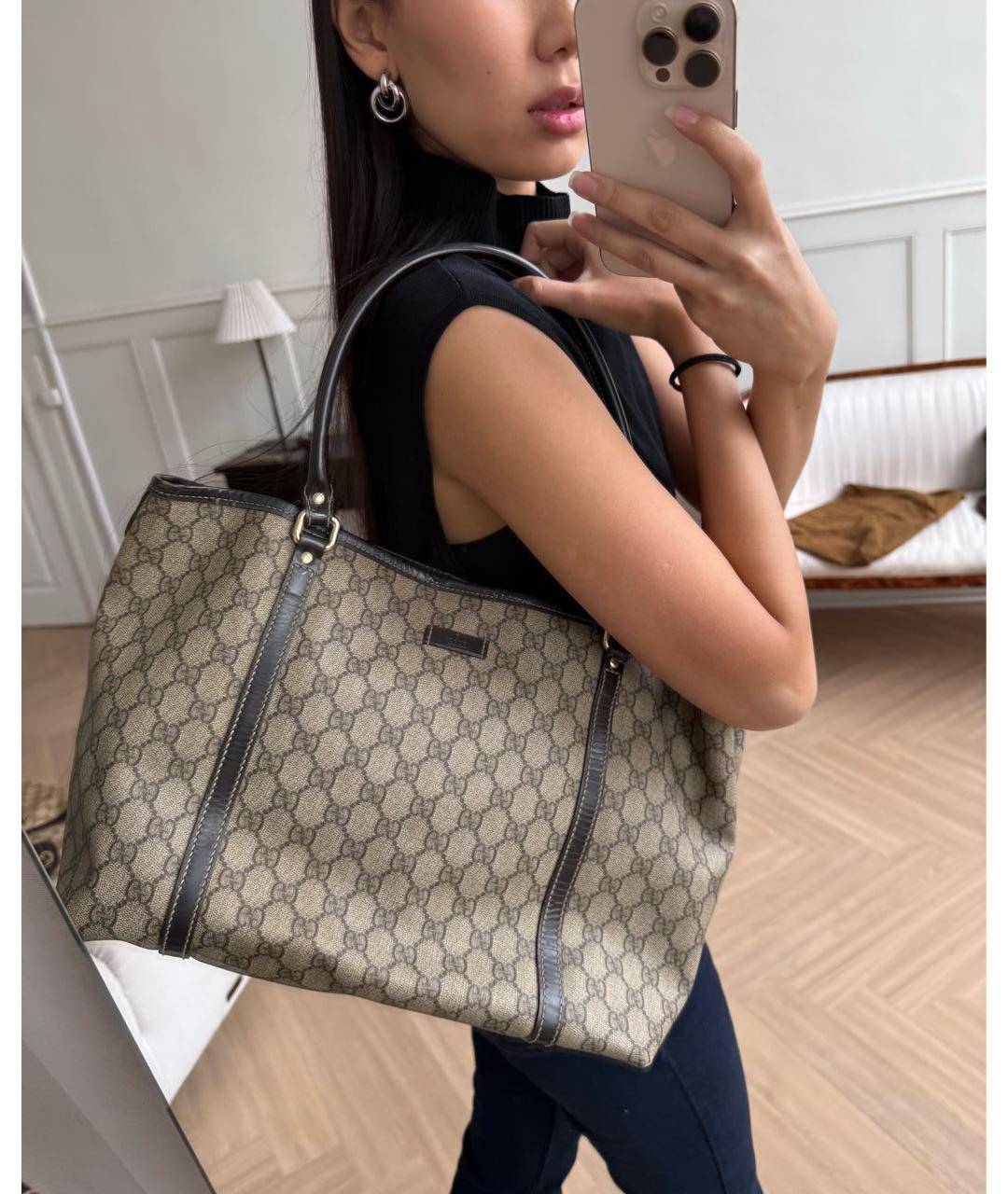 GUCCI Бежевая сумка тоут, фото 3