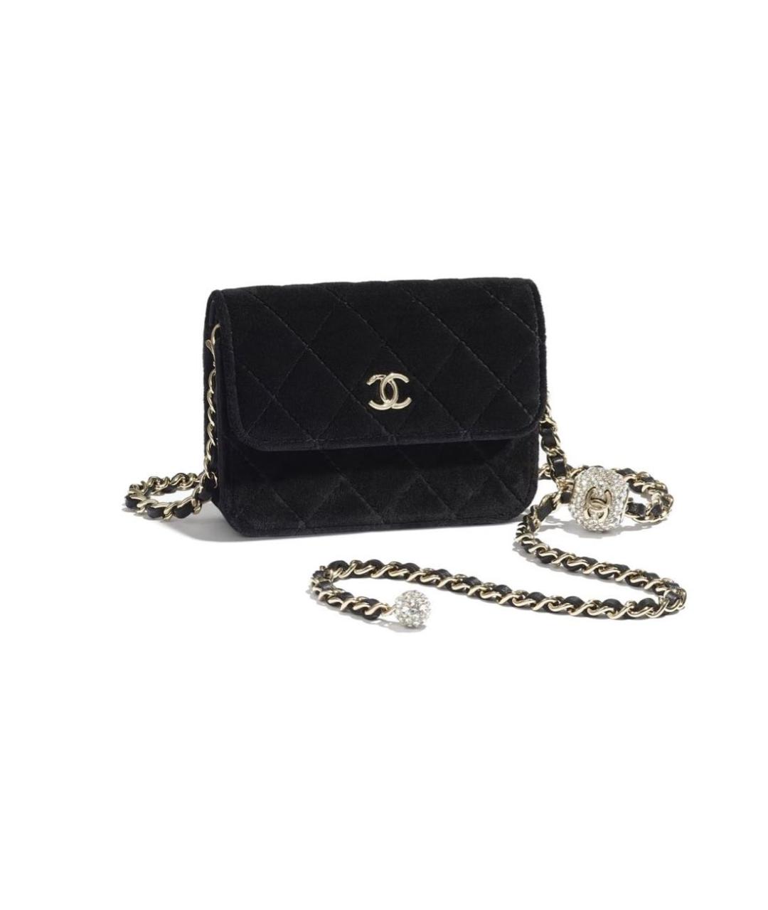 CHANEL Черная бархатная сумка через плечо, фото 8