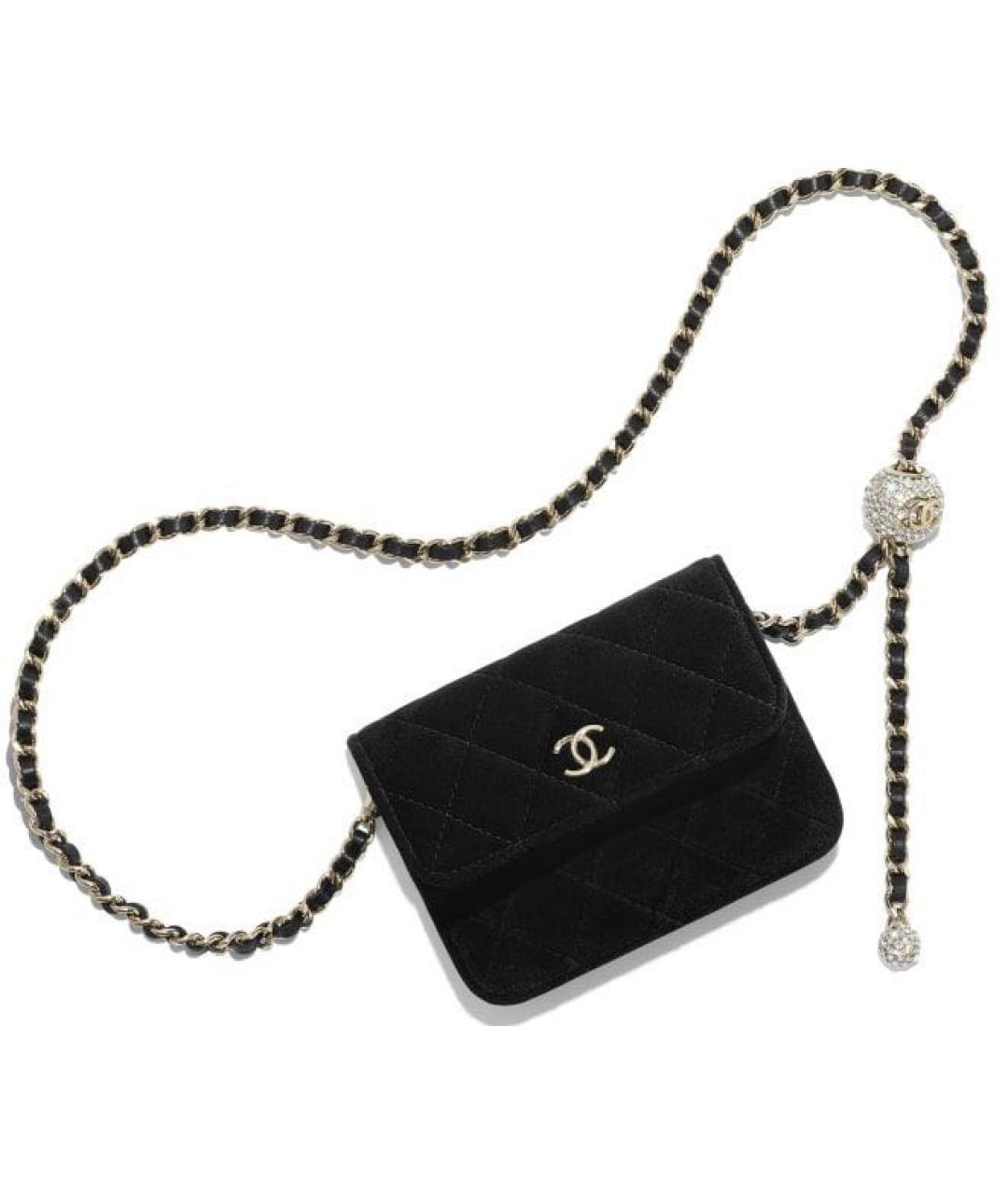 CHANEL Черная бархатная сумка через плечо, фото 2