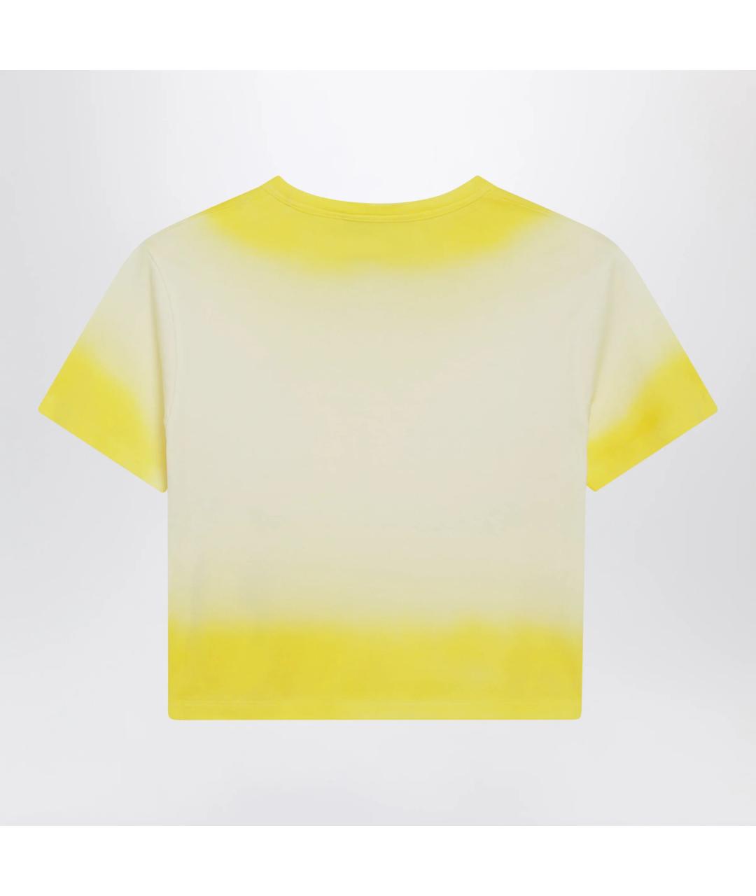 GUCCI Желтая хлопковая футболка, фото 2