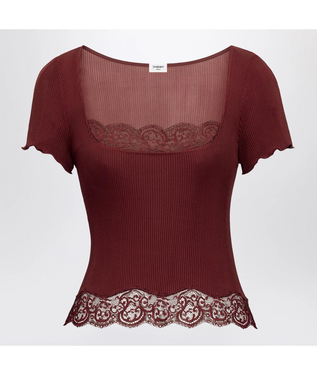 SAINT LAURENT Красная хлопковая футболка, фото 3