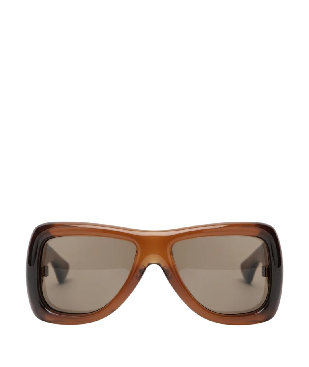 SAINT LAURENT Коричневые пластиковые солнцезащитные очки, фото 1