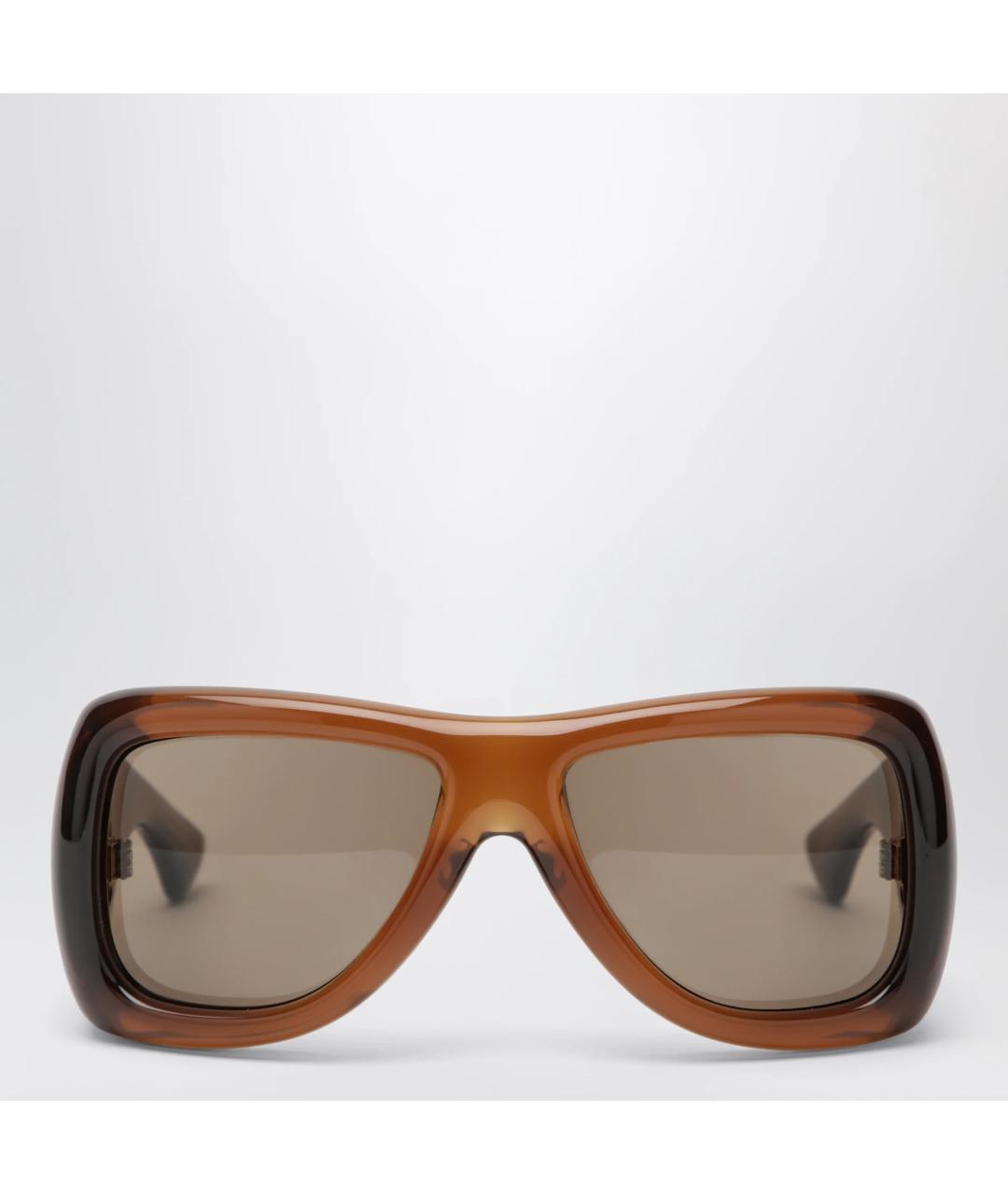 SAINT LAURENT Коричневые пластиковые солнцезащитные очки, фото 3