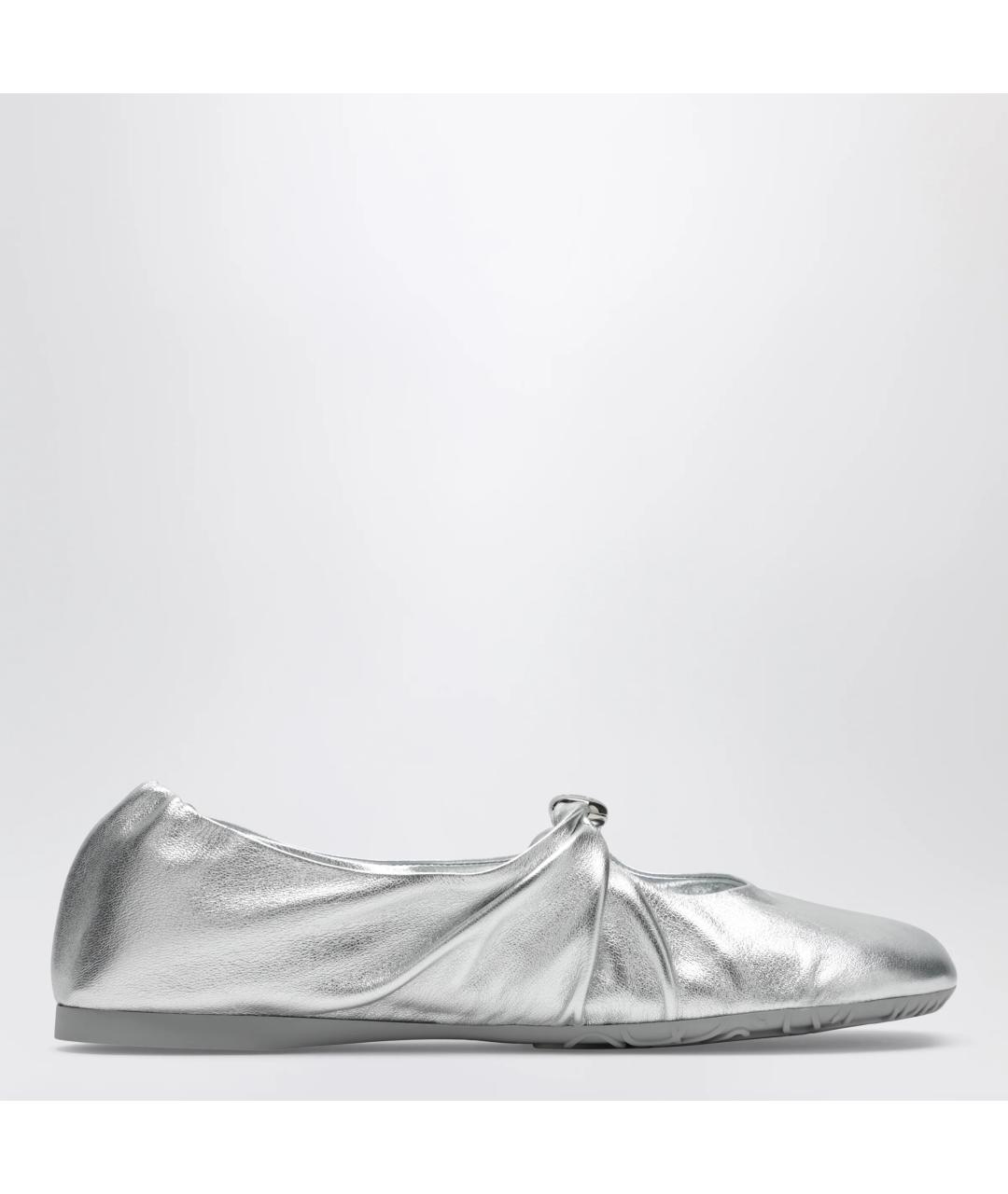 LOEWE Серебряные кожаные балетки, фото 3