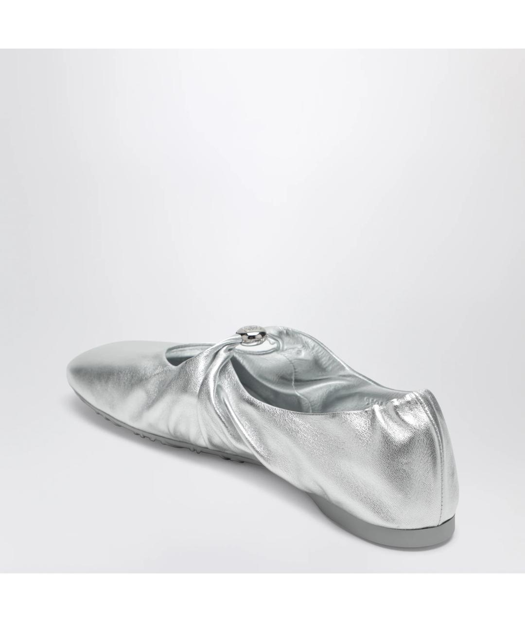LOEWE Серебряные кожаные балетки, фото 2