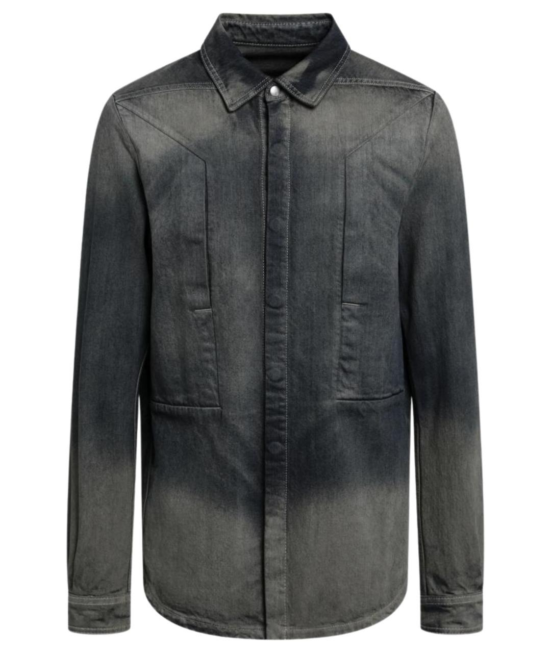 RICK OWENS Темно-синяя хлопковая кэжуал рубашка, фото 1