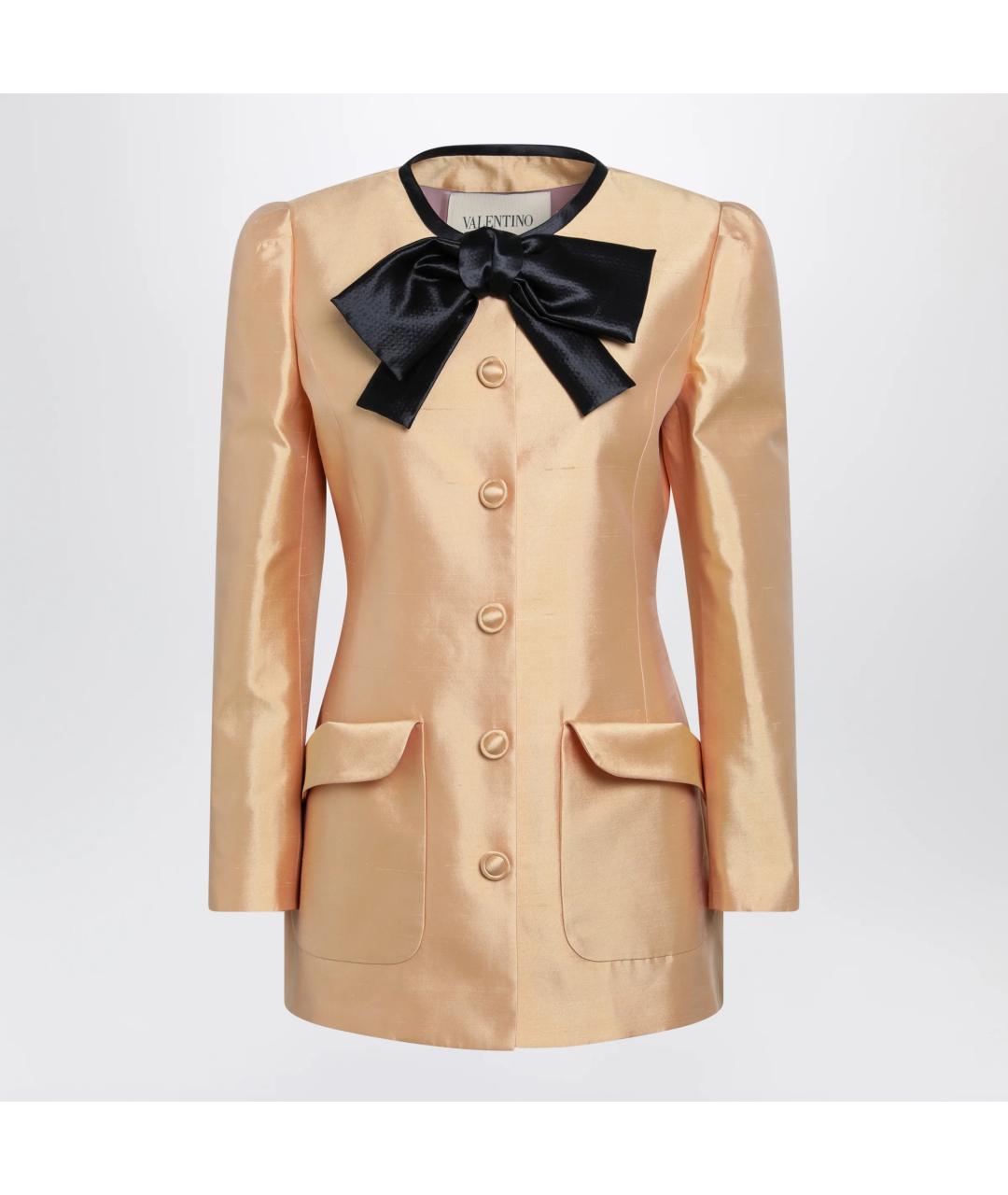 VALENTINO Оранжевый шелковый жакет/пиджак, фото 3