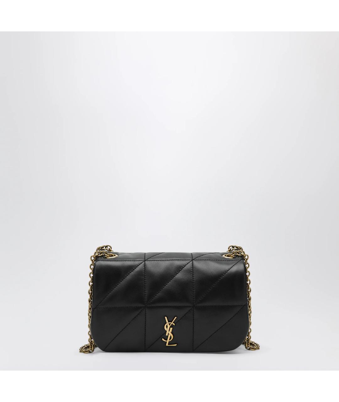 SAINT LAURENT Черная кожаная сумка через плечо, фото 3