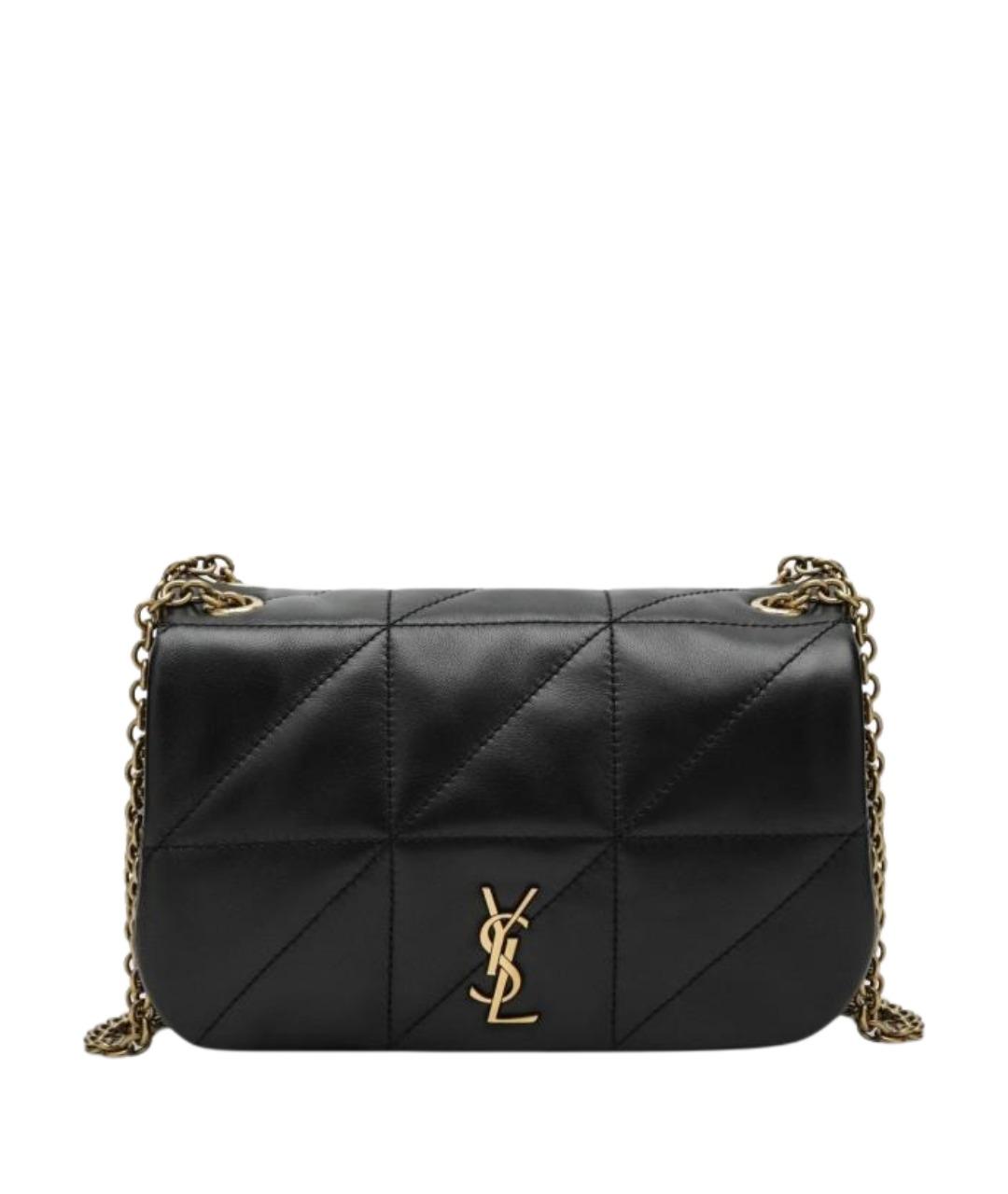 SAINT LAURENT Черная кожаная сумка через плечо, фото 1