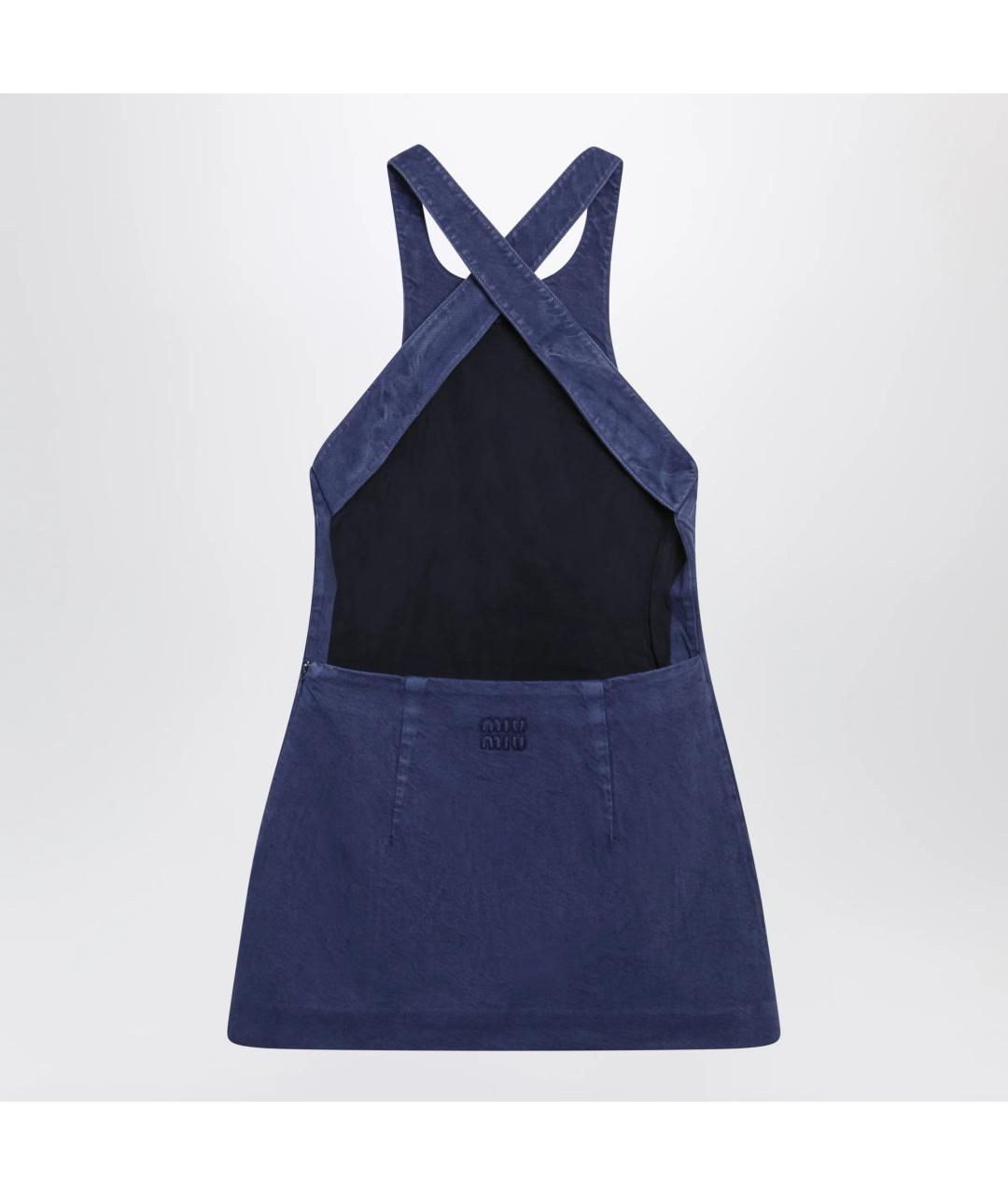 MIU MIU Синее хлопковое повседневное платье, фото 2