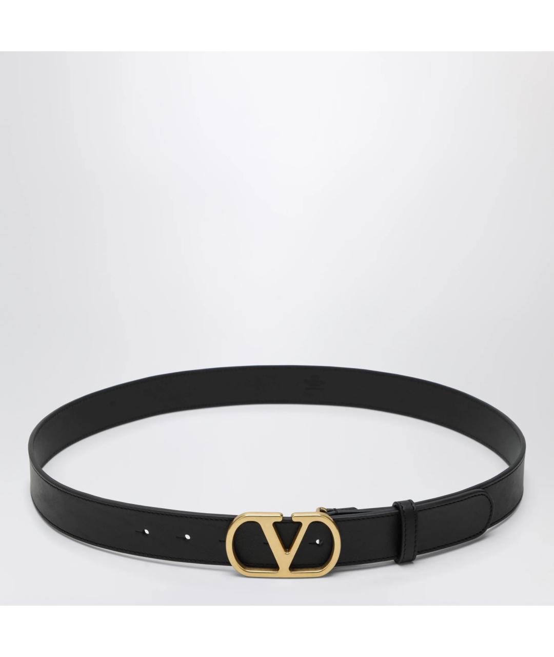 VALENTINO Черный кожаный ремень, фото 3
