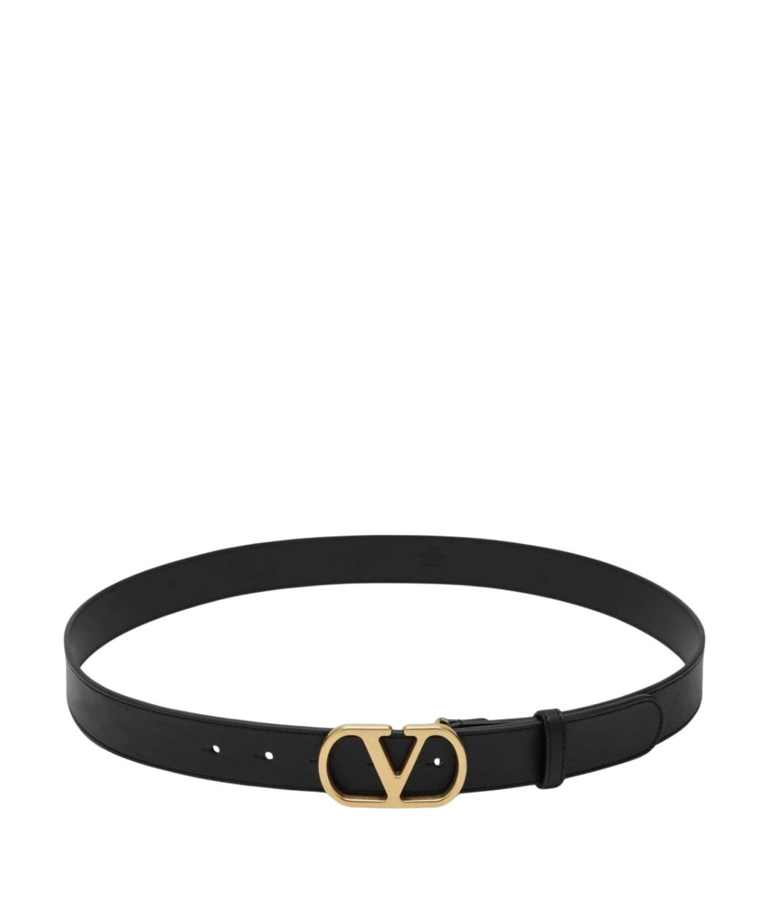 VALENTINO Черный кожаный ремень, фото 1